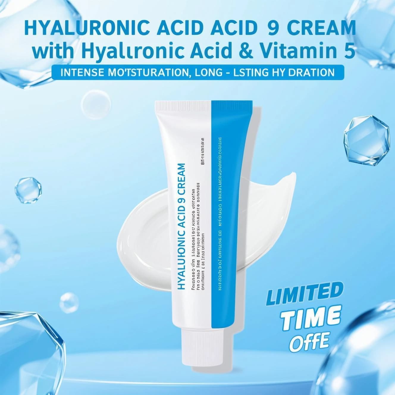 Hyaluronic acid complex moisturizing cream 9 with vitamin B5 and ceramide - 50 ml Deep hydration for all skin types