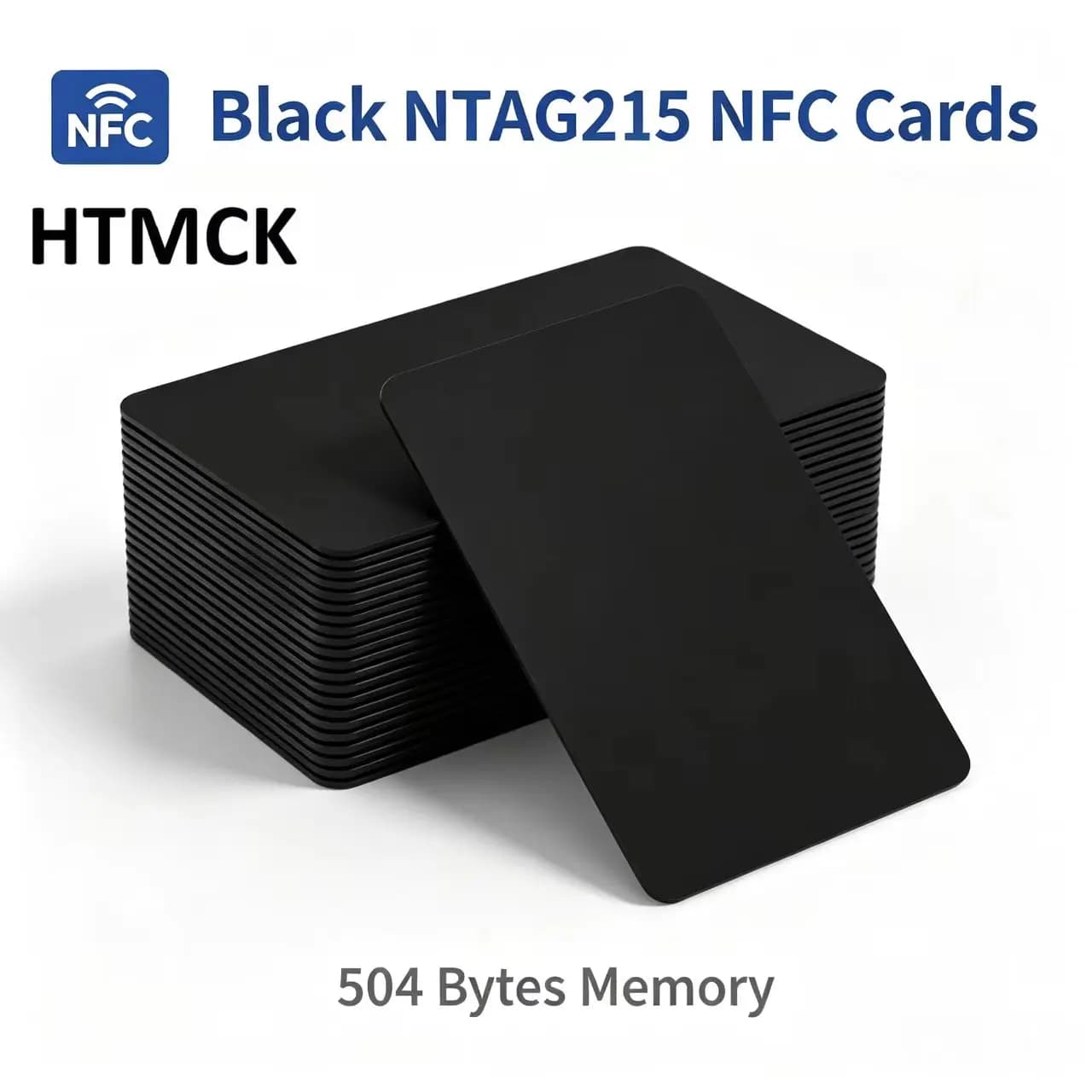 HTMCK 5-10PCS NTAG215 Blank NFC Cards PVC Tags NFC215 Black Card 13.56Mhz TagMo Waterproof RFID NFC Phone 504 Bytes