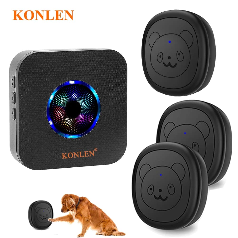 Smart Dog campanello Wireless per Potty Training Doggie Food Chime Door Bell pulsante a sfioramento per Pet Puppy Ring per uscire KONLEN