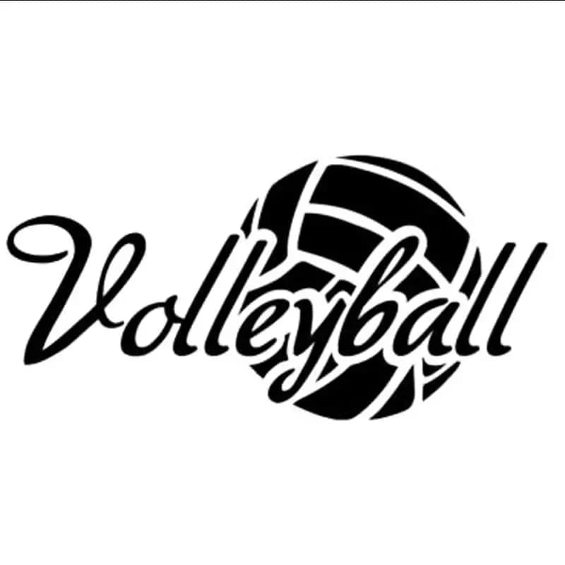 18 * 8cm volleyball design, car window bumper, motorcycle accessories, SUV decoration, vinyl waterproof sticker