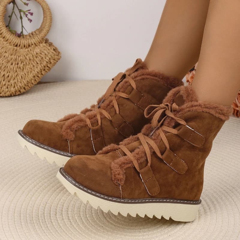 Nuovo 2025 inverno caldo stivali da neve all'aperto stivali di cotone caldi e spessi scarpe di cotone di grandi dimensioni scarpe da donna invernali scarpe con plateau