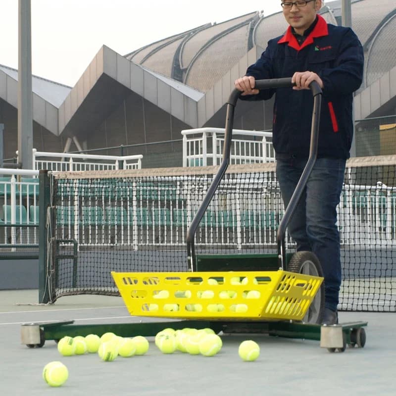 OFFERTA SPECIALE: Macchina Portatile a 2 Ruote in Acciaio per Raccolta Palline da Tennis - Promozione Vendite