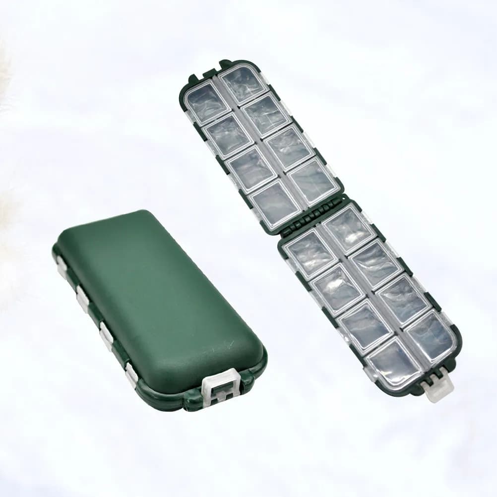 2 Scatole Porta Accessori da Pesca Portatili Impermeabili con 8 Scomparti per Ami, Esche e Attrezzatura da Campeggio e Pesca