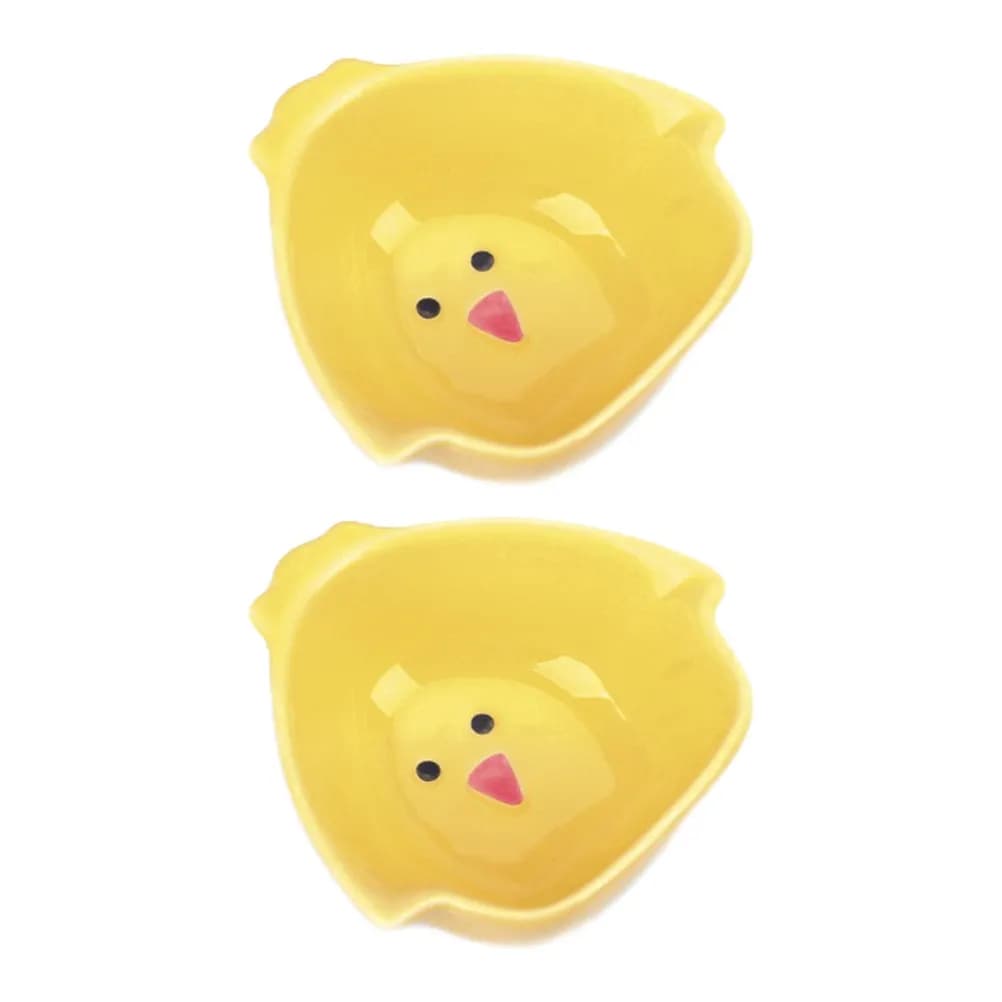 2Pcs Ceramic Pet Feeding Bowls Large Capacity Rutin Chicken Food Dishes Bird Food Basins Indoor Outdoor Feeding Supply