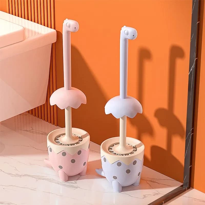 Simpatico scopino per WC con dinosauro, comodi strumenti per la pulizia, decorazione per WC, animale dei cartoni animati, dinosauro, scopino per WC, decorazione per il bagno