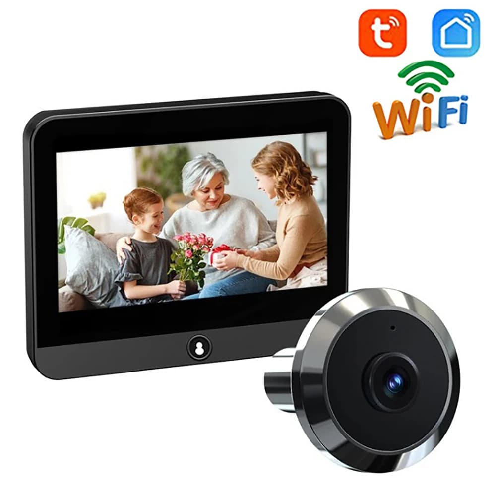 Campanello Wireless Tuya con Radar, Schermo WIFI da 4,3 Pollici, Videocitofono Intelligente, Rilevamento di Movimento PIR, Telecamera di Sorveglianza