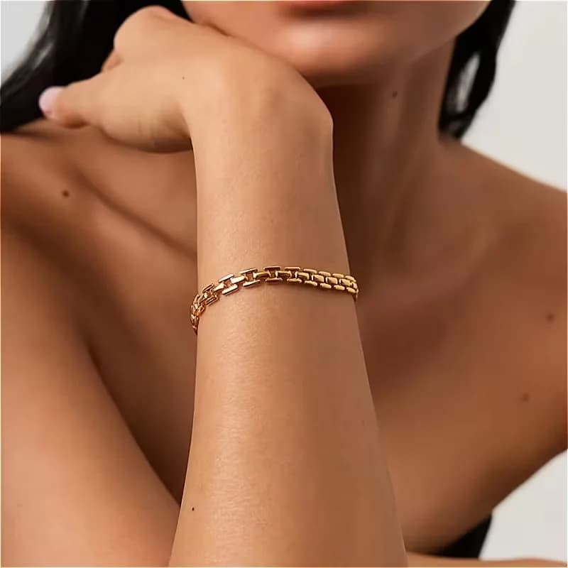 2026 New Vintage Watch Strap Bracelets Stainless Steel Link Chain Bracelet for Woman Men Party Korean Version Waterproof Jewelry
