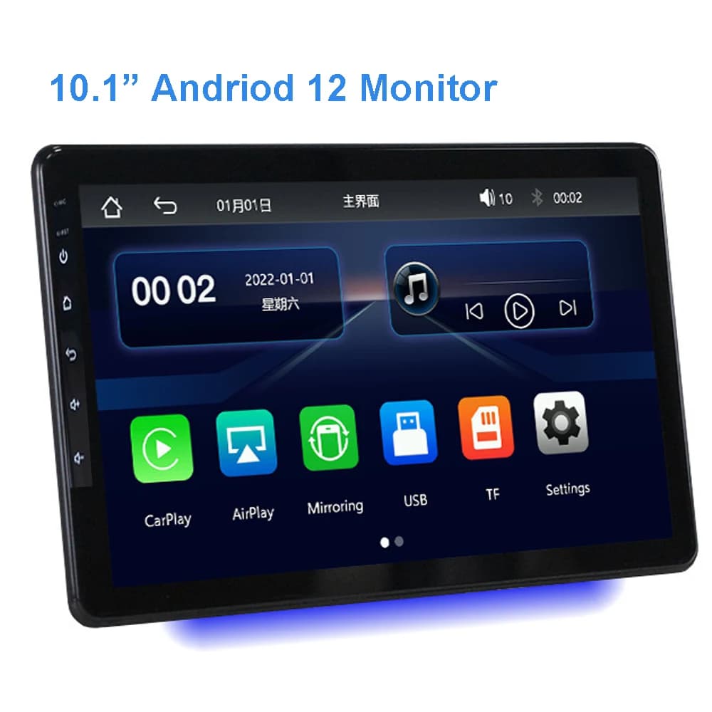Monitor per poggiatesta per auto da 10.1 pollici Tablet PC Android 10 Monitor Lettore video FHD1080P 2G + 32G ROM GPS WIFI/Bluetooth/USB/HDMI/Airplay