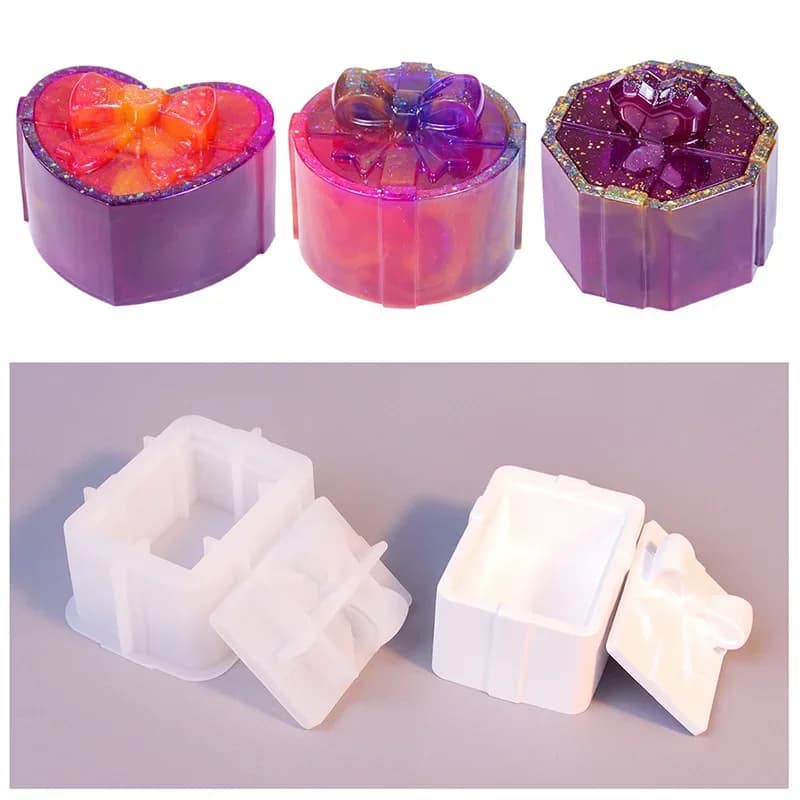 Resin molds for gift jars with epoxy resin casting covers Craft container candle holder Christmas gifts Home decorations
