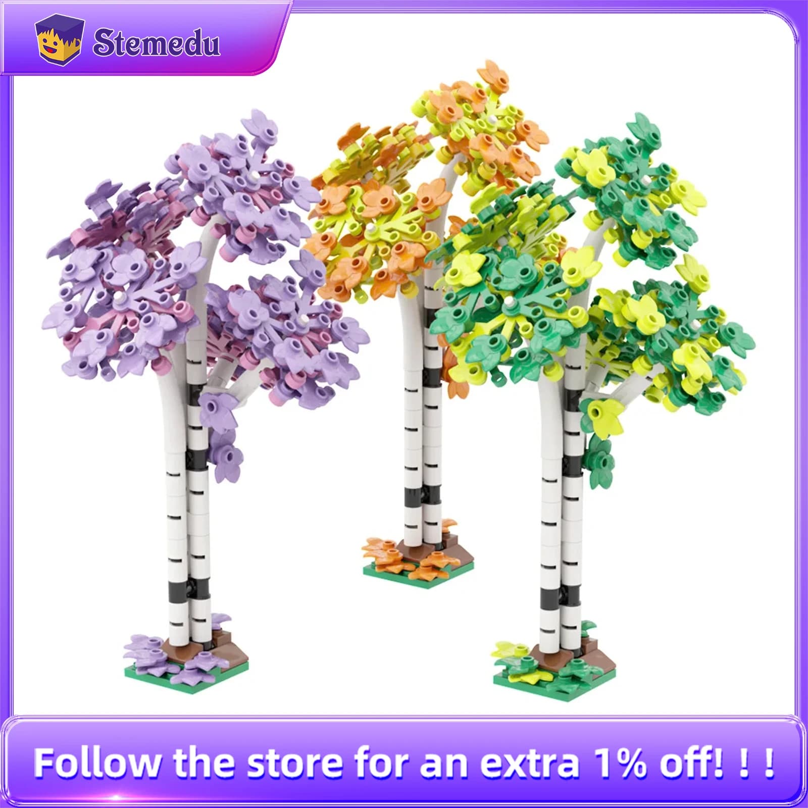 152PCS MOC Building Blocks Giardino Fattoria Scena Piccione Albero Banyan Albero Fiore Pianta Decorazione Creativa Mattoni Assemblaggio Giocattolo Regalo