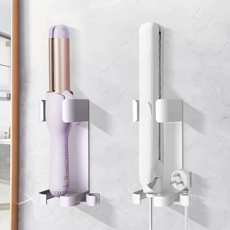 1/2 Pack Bathroom Hair Dryer Holder, Curling Iron Stand, Hair Dryer Rack, Bathroom No-Drill Storage Rack, Wall-Mounted Multifunctional
