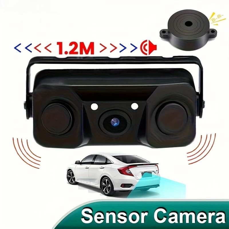 Parking Sensor Camera 3-in-1 with LED Night Vision, Rearview Display & Alarm - Video, Wide Angle Lens Durable Construction
