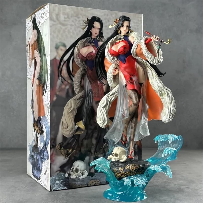 Statuetta di Boa Hancock da One Piece in Stile Cheongsam Cinese, Modellino in PVC da Collezione, Ornamento da Scrivania, Decorazione per Casa e Collezione Anime
