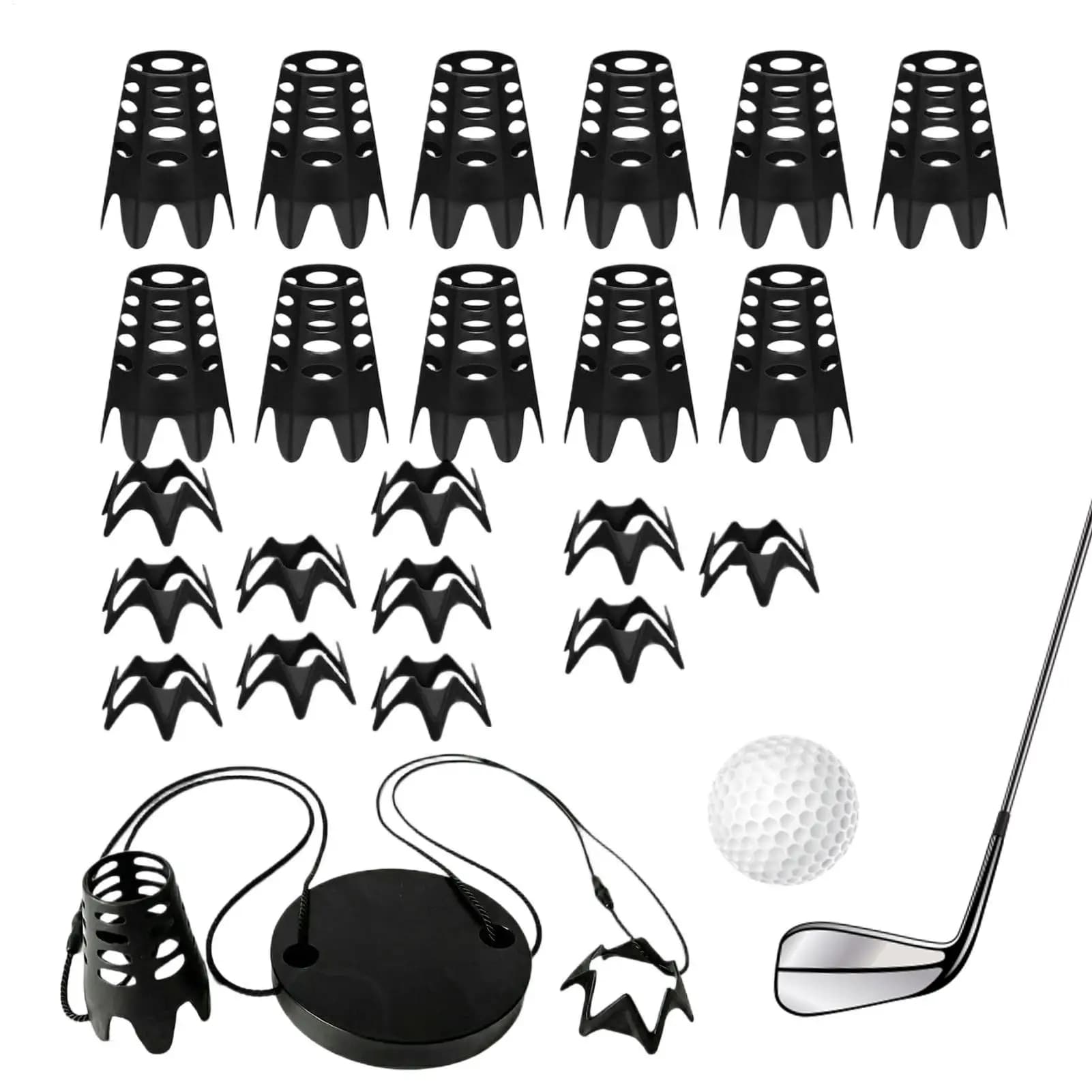 Kit Porta Tee da Golf Riutilizzabile e Stabile, Accessorio per Allenamento Indoor/Outdoor per Casa, Giardino, Campo, Adulti e Bambini
