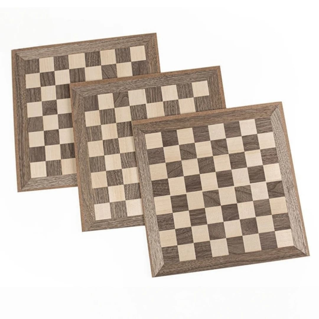 Scacchiera in Legno Massello Naturale di Noce, Scacchiera di Lusso in Vero Legno per Scacchi Internazionali (1 pz)
