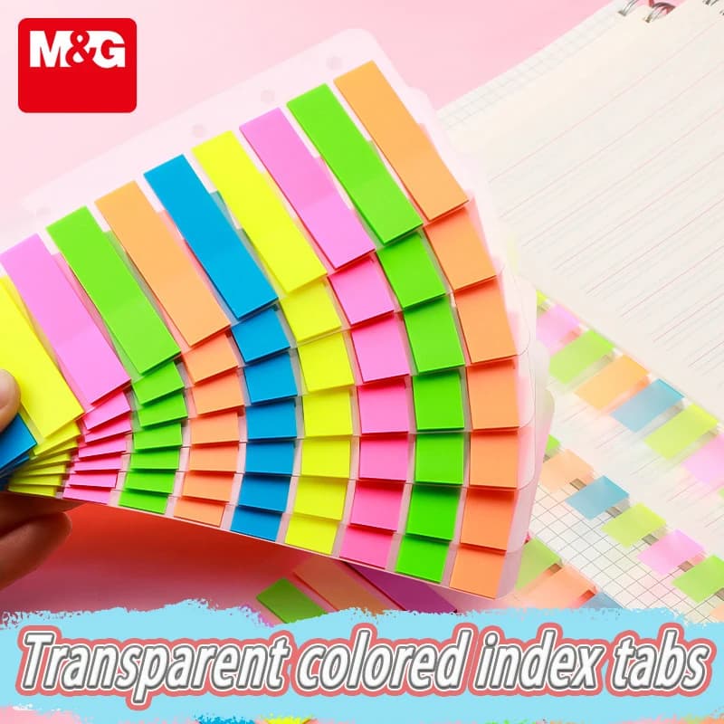 M&G 100PCS Transparent Colorful Index Creative Memo Pads Office School Stationery Self-Adhesive Stickers Sticky Note Pads