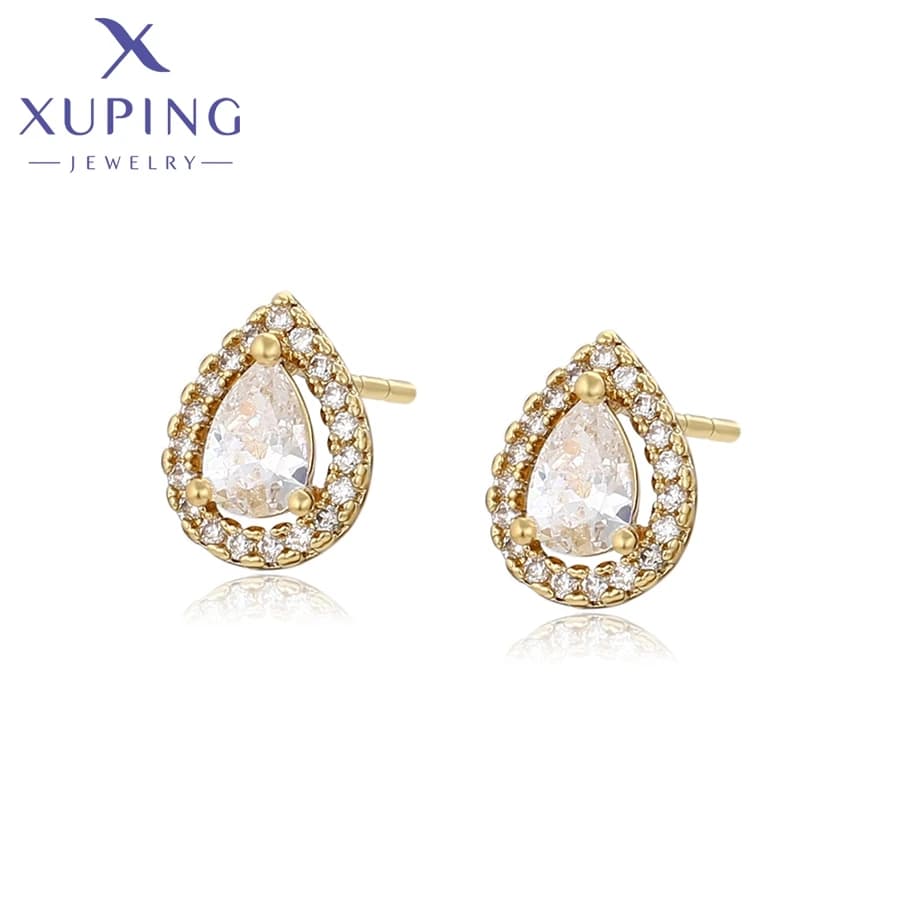 Xuping Jewelry Trendy Alta qualità Semplicità Fascino Cerchio Forma Orecchini color oro chiaro per le donne Regalo di compleanno X 001042605