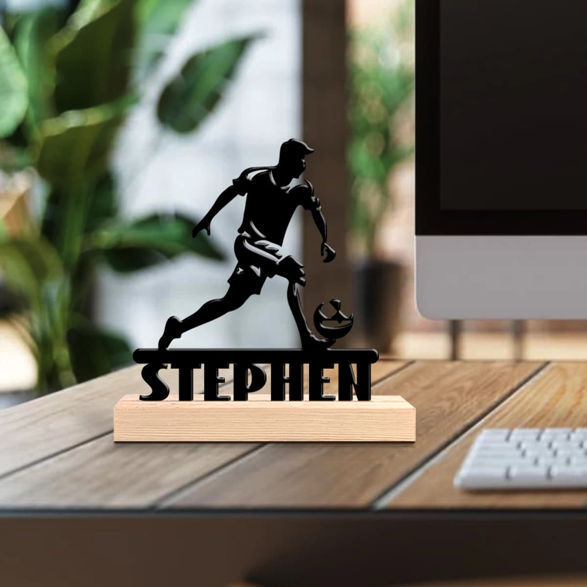 1pc Personalized Metal Artwork Custom Name With Wooden Base Desktop Decorations in Bedrooms,Study Rooms,and Offices