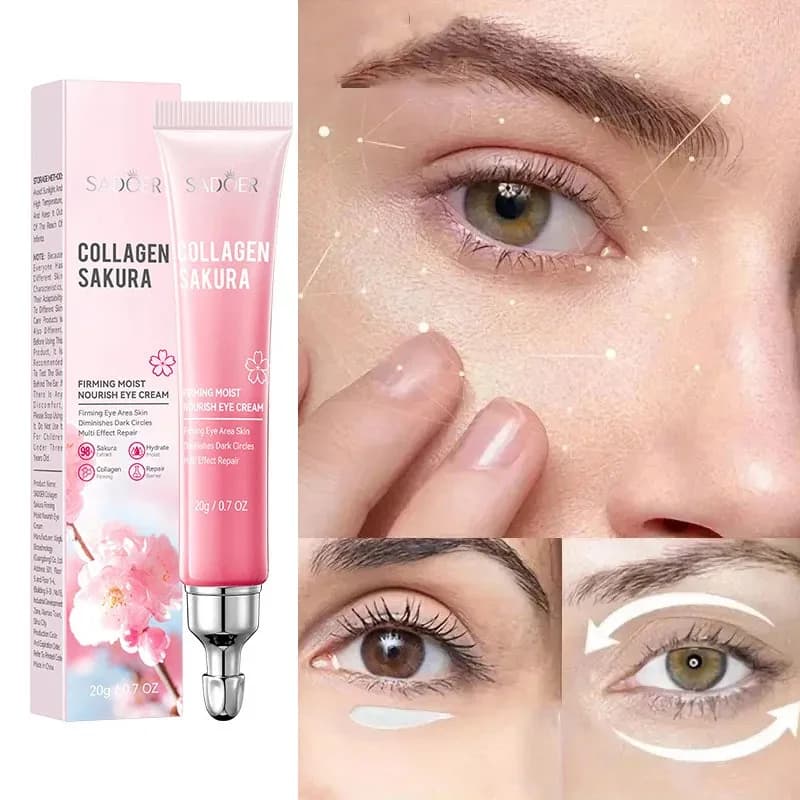 The new Sakura firming eyes cream reduces thin lines The swollen eyes moisturize the serum eye area for collagen rich eyes
