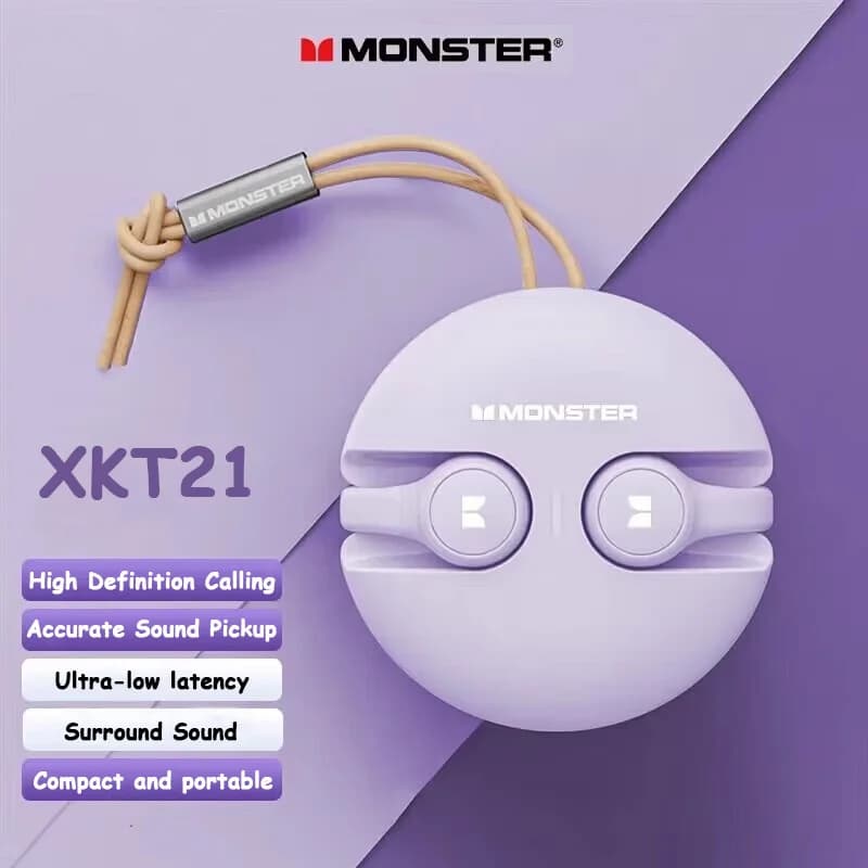 Original Monster XKT21 Surround Stereo Ear Hook Bluetooth Wireless Headphones V5.3 HD Earphones Called Touch Control Gaming Headphones