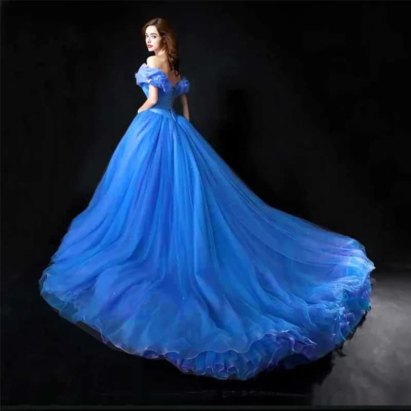 Donne Nuovo Film Blu Cenerentola Sweetheart Abito da sposa di lusso Abito da ballo per adulti Abiti da sposa Robe De Mariee