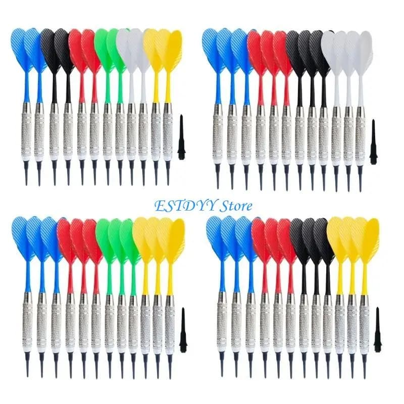 G6DE 12Pcs Plastic Soft Tip Darts with 100pcs Darts Tip for Electronic Darts Board