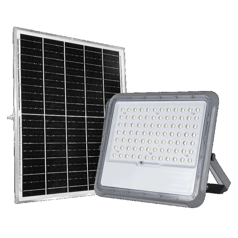 Faro Solare con Pannello per Esterni Impermeabile 100W 200W 300W 400W a LED in Alluminio per Giardino