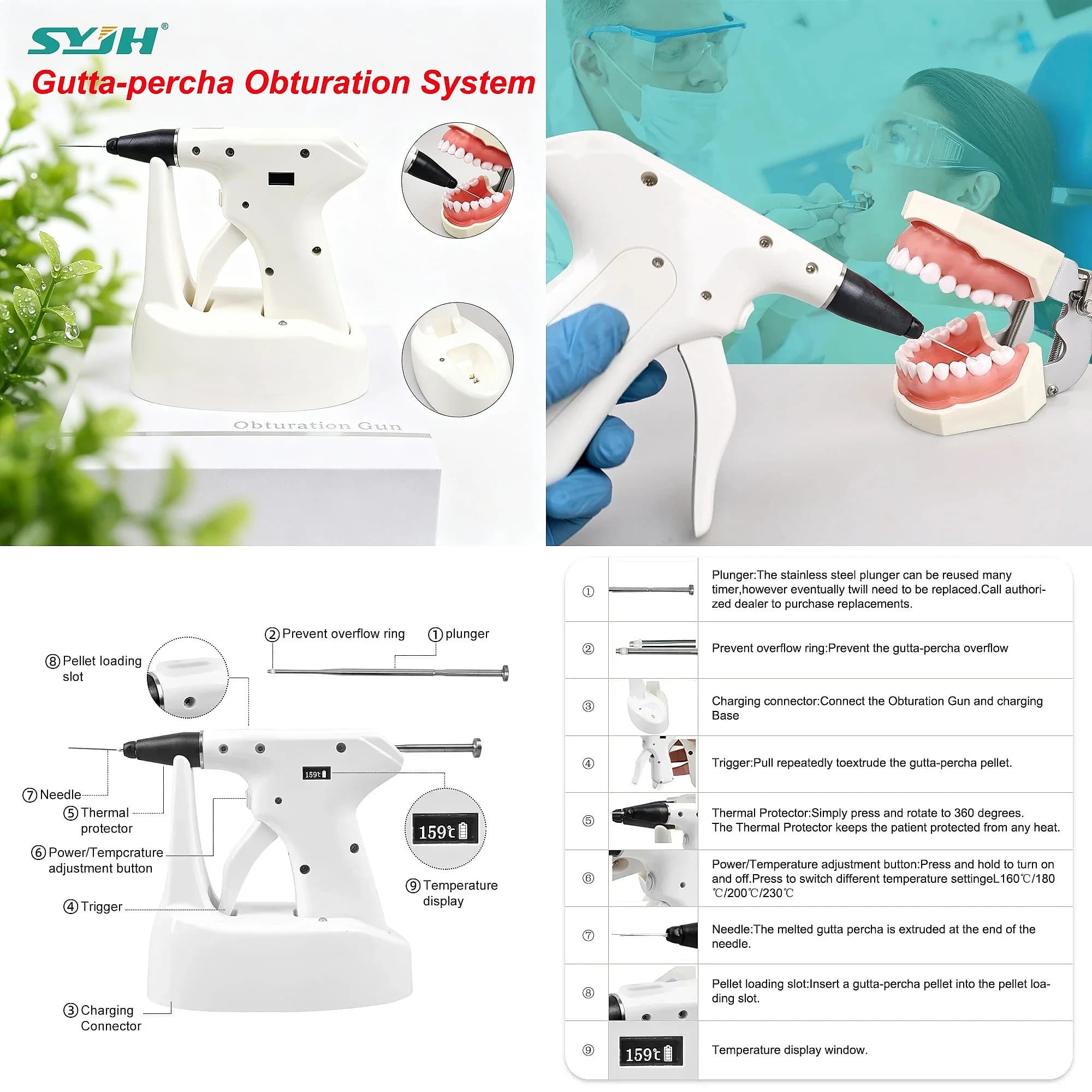 Dentals Wireless Endo Obturation System 3D Fast-Fill Heated Gun Pen Hot Melt Root Canal Equipment