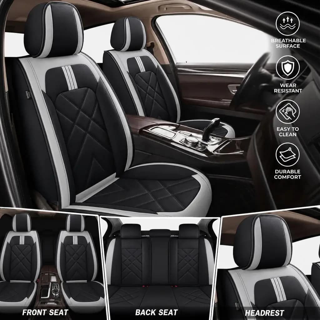 For Toyota Camry 2007-2018 Gray And Black Car 5-Seater Set Complete Set Of Front And Rear Seat Cushions