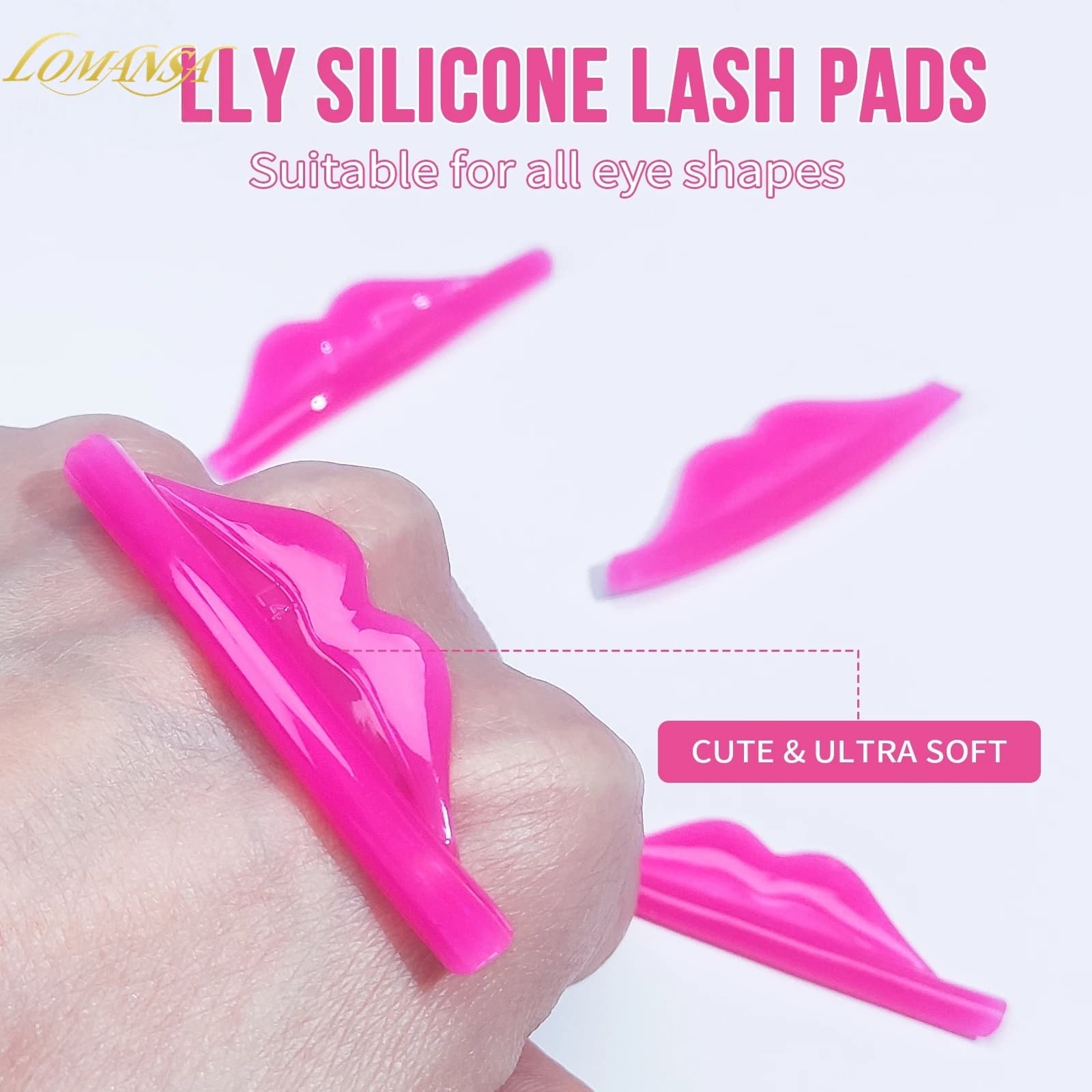 Lomansa 4 Paia 4 Curl Silicone Eyelash Perm Rod Shield Lash Lift Pads Eyelash Beauty Tools for Lifting Eyelash