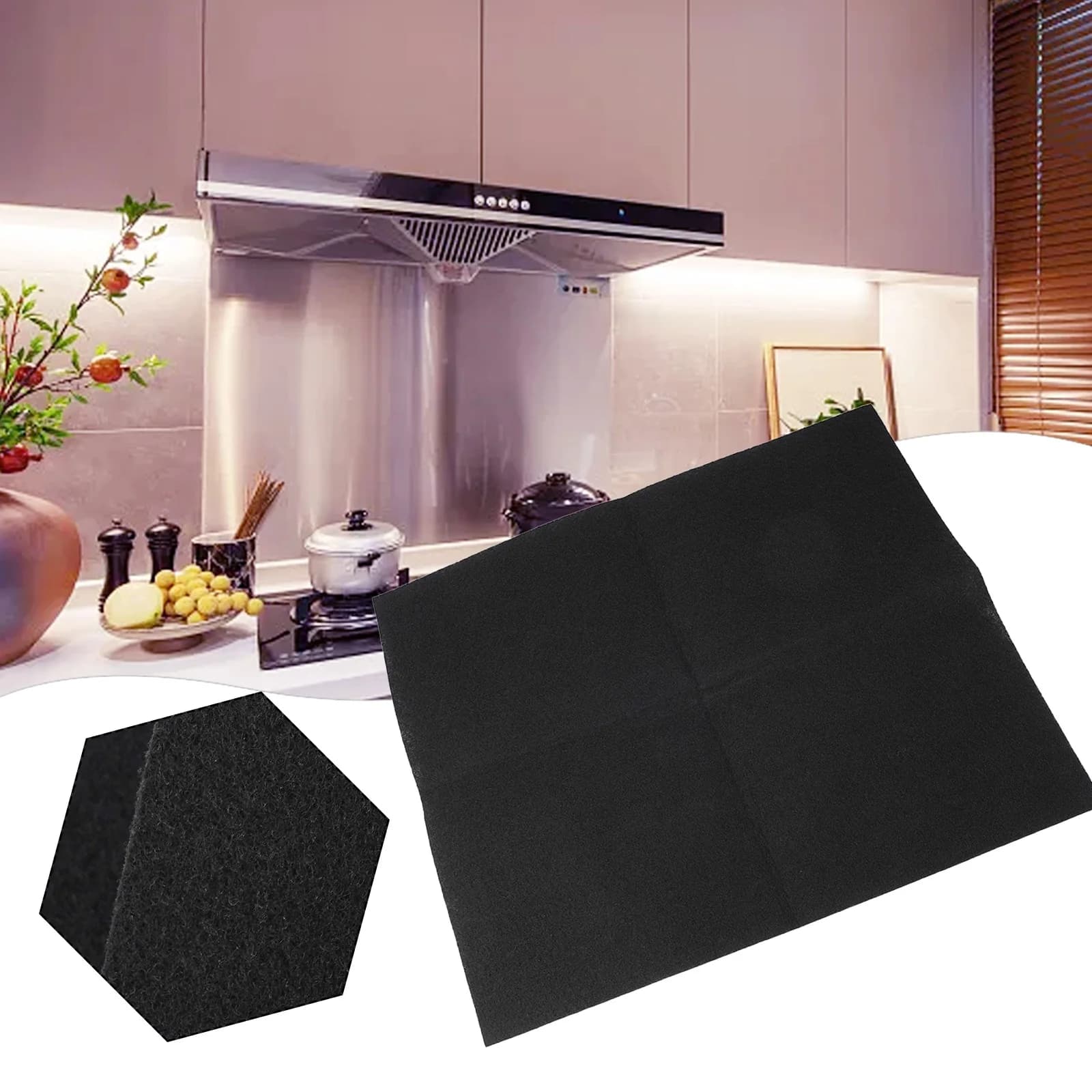 1pc Filtro per cappa da cucina in carbonio 57X47cm 2mm Cappa da cucina Filtro a carbone Filtro in cotone per cappe Depuratori d'aria Accessor