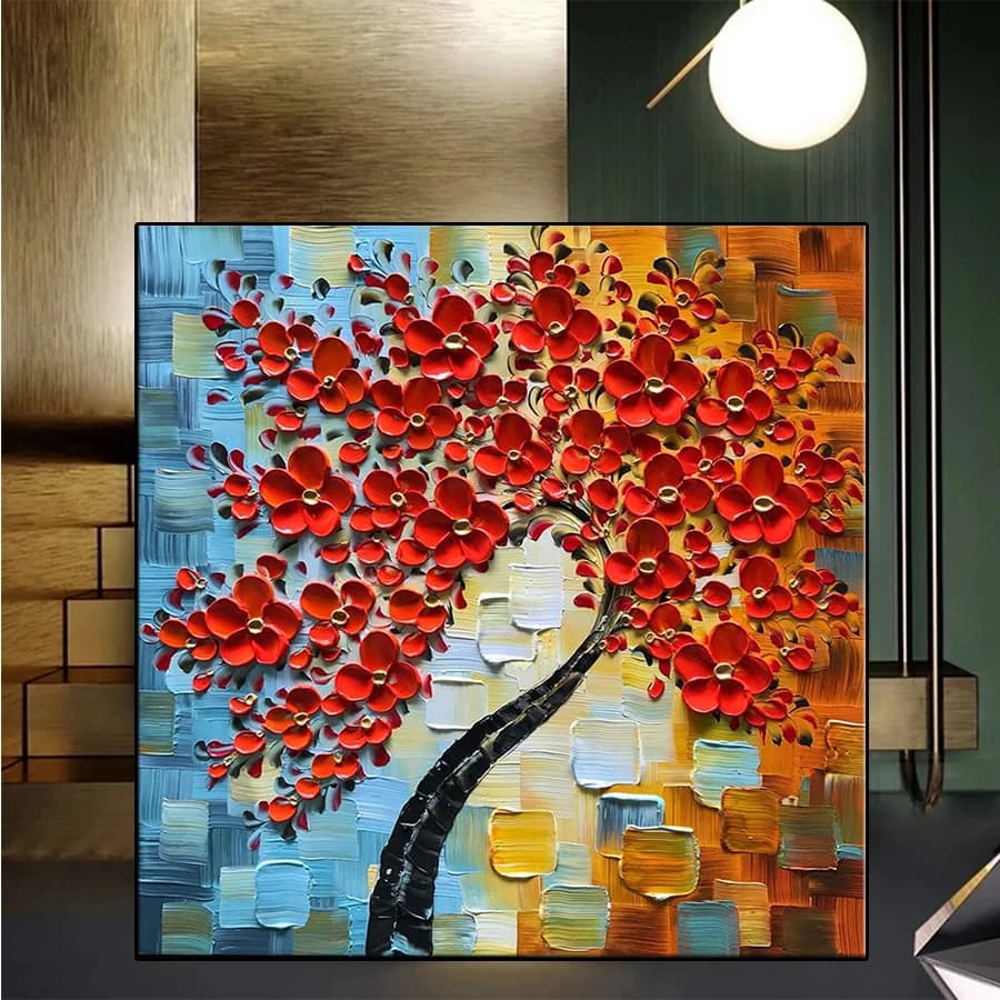 Trapano completo Diamante ricamo Arte astratta Fiore Albero Paesaggio 5D Pittura diamante fai da te Punto croce Strass Mosaico