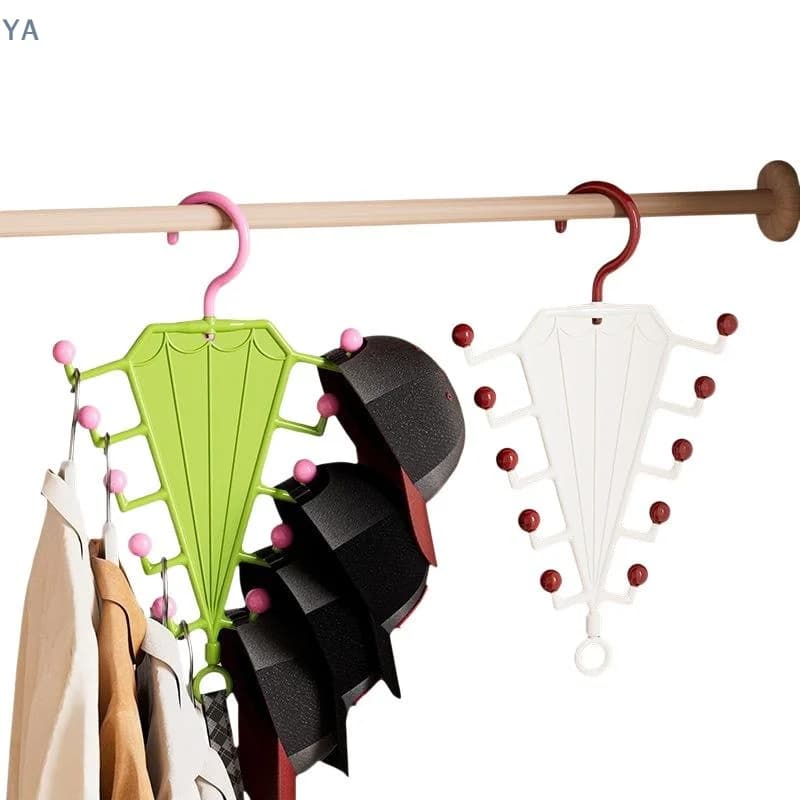 【SA】Multifunctional V Shaped Hanger Organizer With 10 Hooks Durable Material Ideal For Closet Hat Clothes Storage