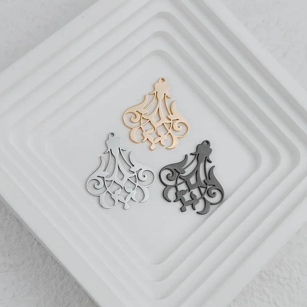 5pcs/lot Lucky Wishing Dandelion Necklace Charms Women Amulet Plant Best Wishes Stainless Steel Charm Pendant Jewelry