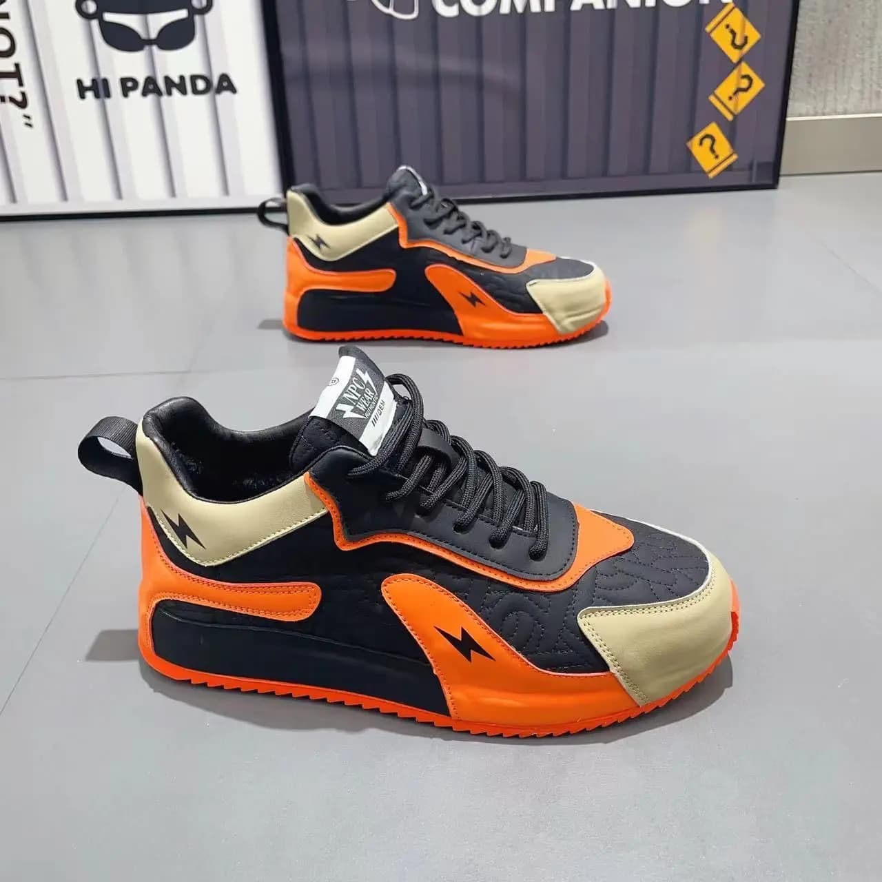 Cover Bottom Lightning Chunky Sneakers uomo Trend Leather Mesh Upper aumentato scarpe con plateau interno colori misti scarpe Casual