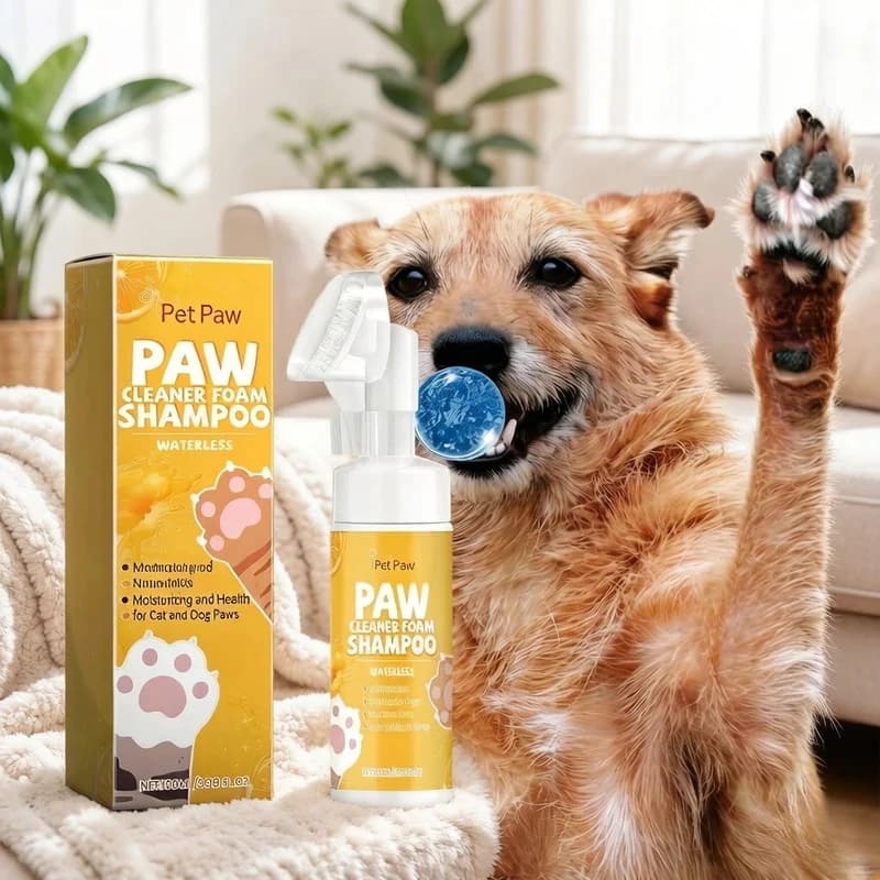 Detergente per Zampe di Animali Domestici Senza Acqua, Shampoo in Schiuma per Cani e Gatti, Pulizia Delicata e Deodorante per Piedi, 100ml
