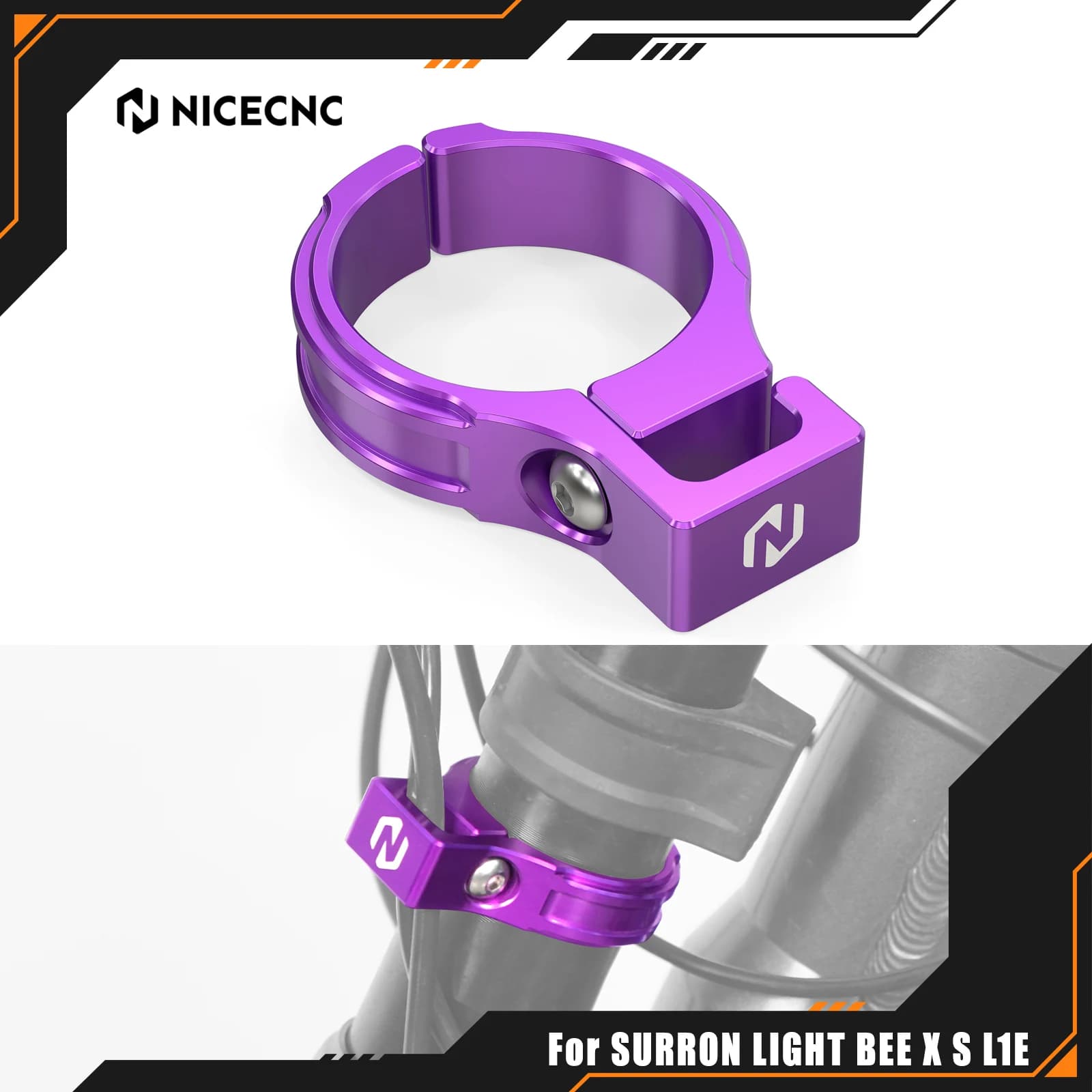 NICECNC Per Surron Light Bee XS L1E Per Segway X160 X260 Forcella Anteriore Tubo Freno Linea Cavo Morsetto Linea Freno Supporto Bici Elettrica