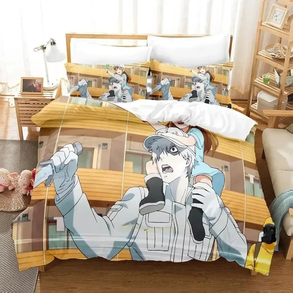 2024 Cells At Work Bedding Set Single Twin Full Queen King Size Bed Set Adult Kid Bedroom Duvetcover Sets 3D Print Anime Bed Set
