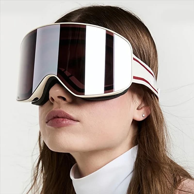 A51Q-Ski Occhiali da snowboard per uomo e donna Protezione antiappannamento con doppia lente con design cilindrico