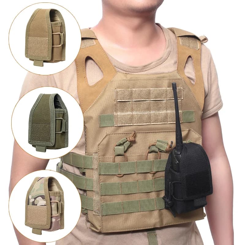 Tactical Walkie Talkie Carry Bag Molle Radio Pouch Holder Pocket Portable Outdoor Hunting Sports marsupio Interphone Holster