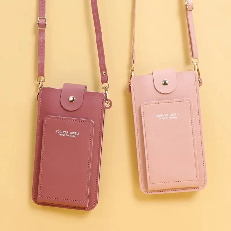 Borsa a tracolla a tracolla con portafoglio touch screen da donna in morbida pelle - Borsa per cellulare da donna con comoda tracolla