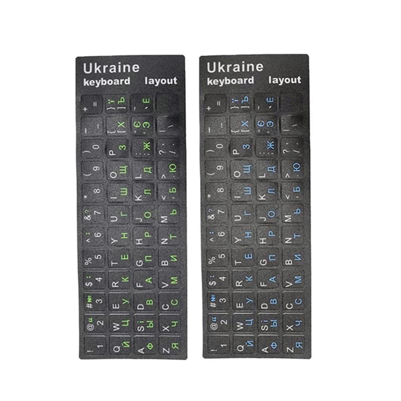 PC Laptop Ukraine Language Ukrainian Keyboard Sticker Durable Alphabet Black Background for Universal PC Accessories