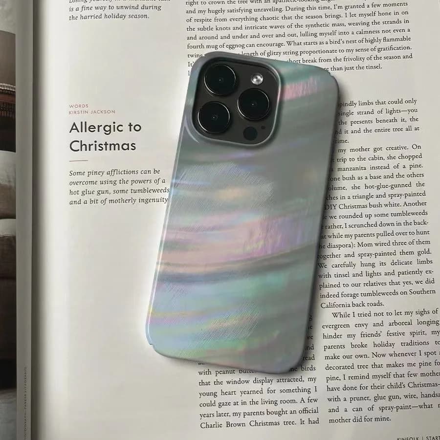 Dreamy & Stylish Iridescent Pearl Texture Abstract Chic Phone Case for iPhone 17 16 15 14 11 12 13 Pro Max Plus Air Back Cover