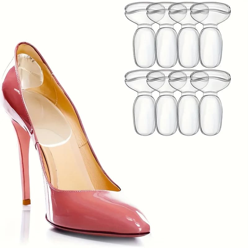 1 paio di cuscinetti in silicone per tallone - Cuscinetti antiscivolo per scarpe da donna, solette confortevoli per scarpe grandi, colore naturale