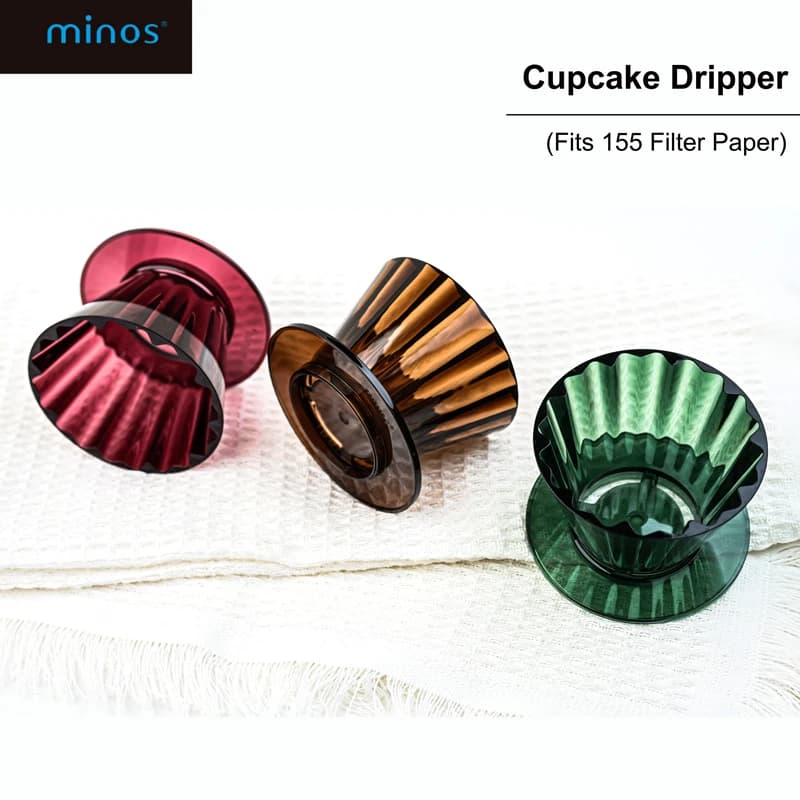 Minos Cupcake Dripper, Pour Over Coffee Dripper, Pour Over Coffee Maker (Fits 155 Filter Paper) - Ideal for Home, Office,