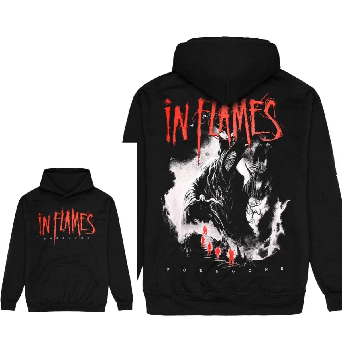 In Flames Band Print Hoodie Retro Style Hoodie Men and Women Can Wear Autumn and Winter Hoodie