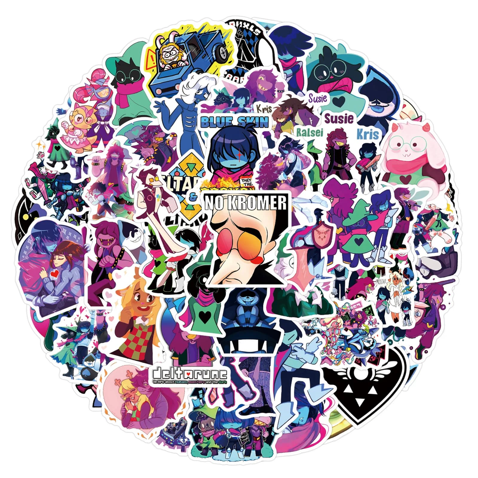 110pcs Cartoon Deltarune Creative Decorative Stationery Water Cup Hand Account Notebook Waterproof DIY Sticker
