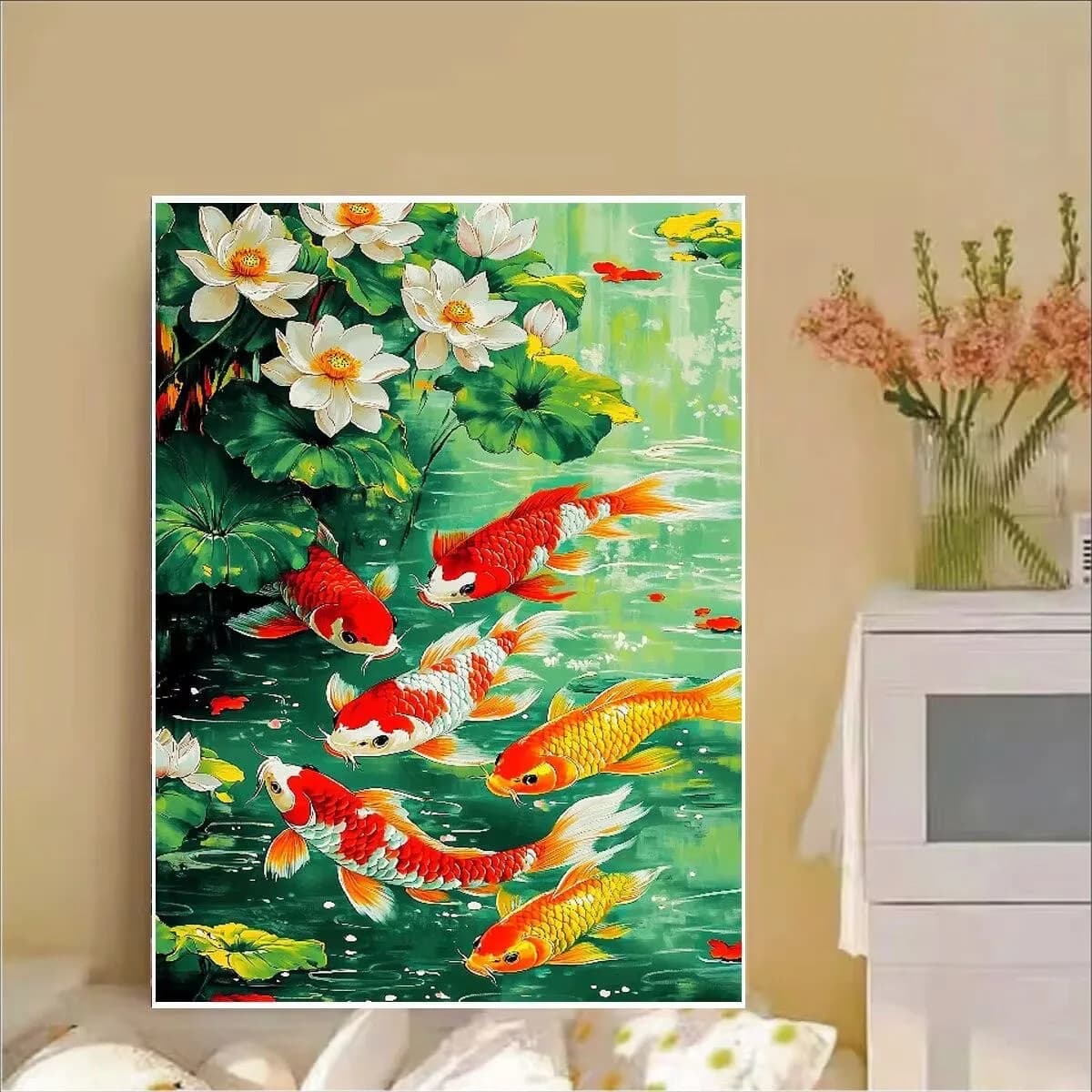 Fishes 9CT 11CT Embroidery DIY Chinese Style Printed Kits Cross Stitch Thread Needlework Sets Home Decor Crafts