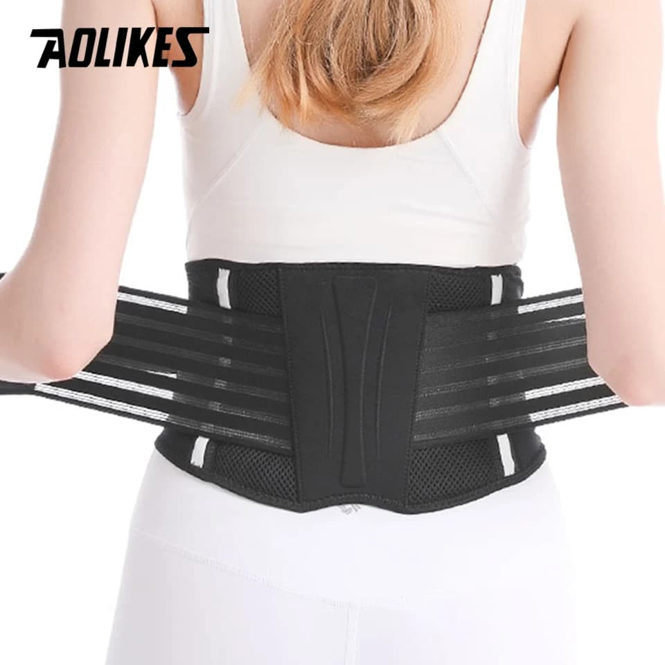 AOLIKES Fitness reflective strip sport Running pressurize back support waist belt breathable lumbar for men/woman