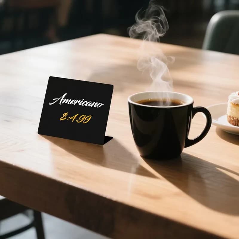 Foldable Mini Blackboard Table Sign, Writable PVC Message Plaque, Small Writing Board for Store Counter Display